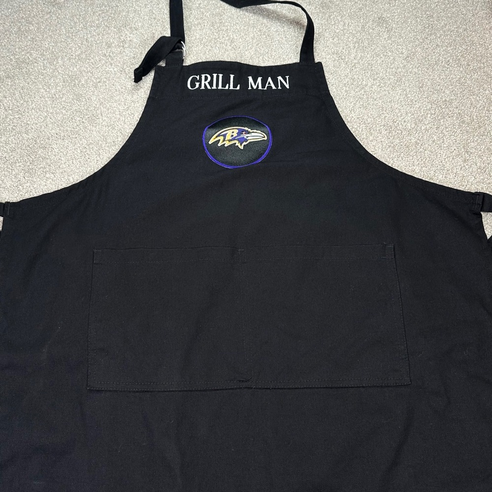 Williams Sonoma Grill Man Baltimore Ravens NFL‎ Apron Black Cotton